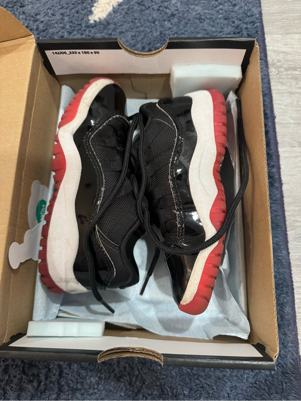 Jordan Kids Black and Red Low-Top Sneakers
